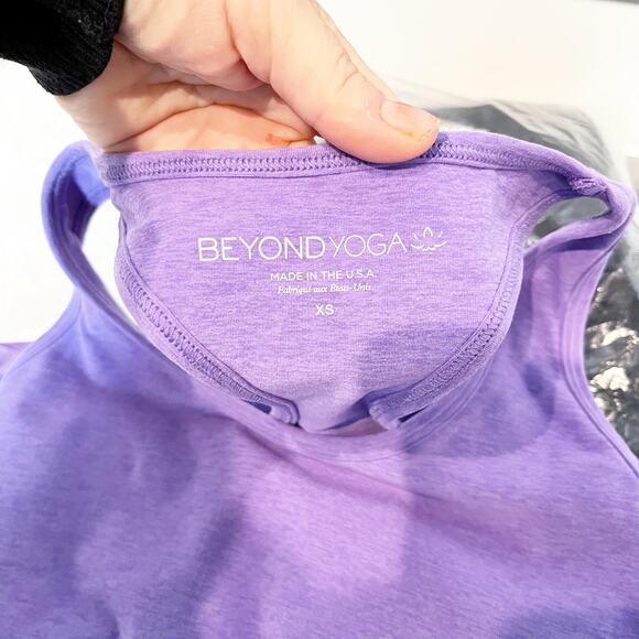 Beyond Yoga Spacedye Step Up Racerback Tank Top Indigo Heather Purple XS - Picture 3 of 6
